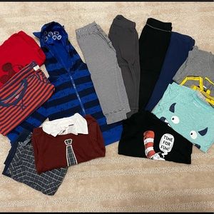 24M/2T mix & match toddler boys long sleeve shirt pants bundle lot of 12 pieces